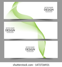 Lines waves in green colors. Abstract geometric texture. Vector banner background .Eps10 Abstract swoosh background. Abstract corporate business banner web template, horizontal advertising.