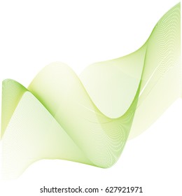 Lines waves in green colors.Abstract geometric texture. Vector banner background .Eps10