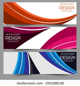Lines waves in pink blue orange colors. Abstract geometric texture. Vector banner background .Eps10 Abstract swoosh background. Abstract corporate business banner web template, horizontal advertising.