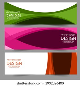 Rodea las olas en colores naranja verde rosa. Textura geométrica abstracta. Fondo de la pancarta vectorial .Eps10 Resumen del fondo de la ciénaga. Resumen de la plantilla web de banner empresarial, publicidad horizontal