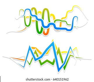 Lines with waving, billowy effect. Wavy, zigzag lines.