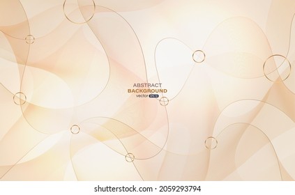 Lines wavy with gold ring and light abstract background. Vector illustration