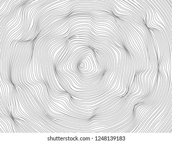 The lines are wavy round, oval abstract dark. Vector texture ellipse pattern, isolated white background. Able to overlay, easy to change color.