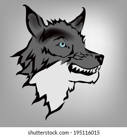 Lines wolf vector.