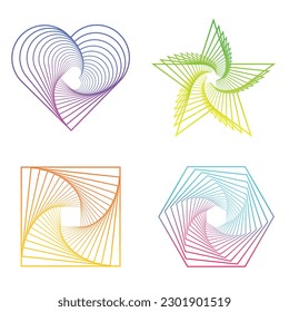 Linienformen (hart-Stern, Quadrat, Hexagon)