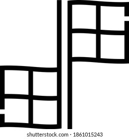 Linesman Flag Icon in Outline Style