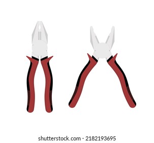 Linesman plier illustration vector flat design isolated. Linesman plier symbol. Plier vector.