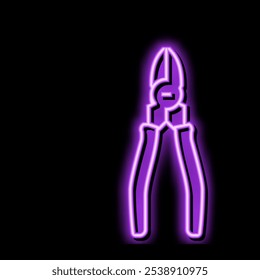 linesman pliers neon light sign vector. linesman pliers illustration