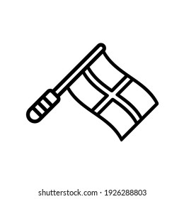plantilla vectorial de diseño de iconos de bandera de árbitro de lino
