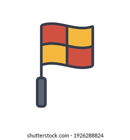 linesman referee flag soccer icon design vector template