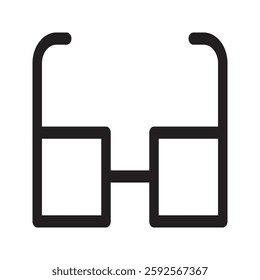 Line-style glasses icon with a simple and modern design. Ideal for vision, eyewear, fashion, and optical-related content.