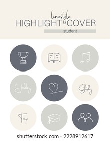 Linestyle Highlight Cover Student Icon