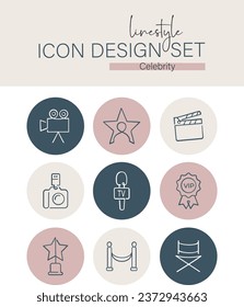 Linestyle Icon Design Set Celebrity