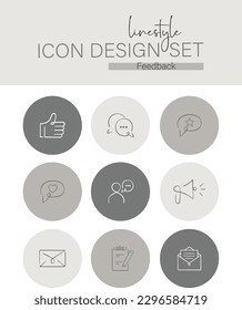 Linestyle Icon Design Set Feedback