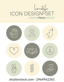 Conjunto de diseño de iconos de estilo de línea