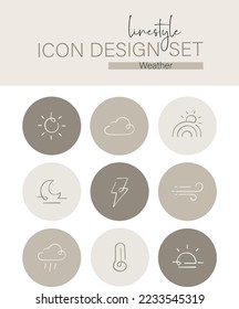 Diseño de iconos de estilo de línea Set de tiempo