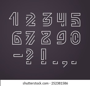 Line-style vector numerals and punctuation marks