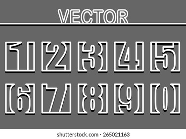 Line-style vector numerals and space for text. Flat design.Banners