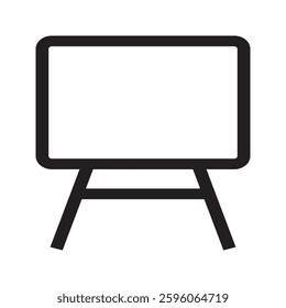 Line-style whiteboard icon with a simple and functional design, symbolizing teaching, presentation, and brainstorming. Ideal for education, office, and business themes.