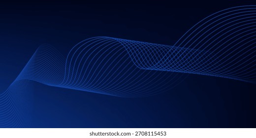 LineTechnology blaue Kurve, Modernes Tech-Banner, Unternehmenskonzept, abstrakte Hightech-Hintergrundkunst