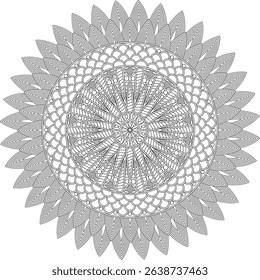 Linework Mandala Coloring Page For Adult Vector