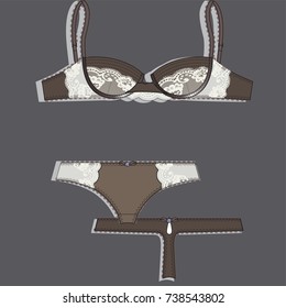 lingerie bra set. Vector illustrations