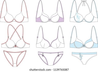 Lingerie Design Set Vector