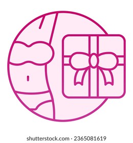 Icono plano de regalo de lencería. Presente para mujeres iconos rosas en estilo moderno plano. Diseño de estilo gradiente de caja de regalo, diseñado para web y aplicación. Eps 10