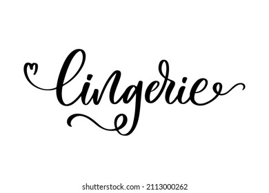 Lingerie Hand Lettering Vector Logo Lingerie Stock Vector (Royalty Free ...