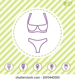 lingerie line vector icon. Flat design style
