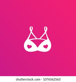 Lingerie Logo, Bra With Hearts Vector