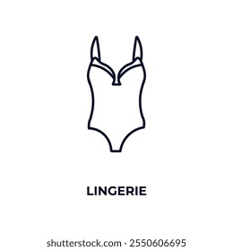 ícone de contorno de lingerie. Vetor linear do conceito de roupas. Ícone de lingerie de linha fina isolado no fundo branco
