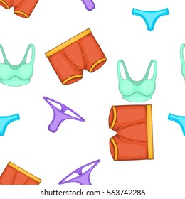 Lingerie pattern. Cartoon illustration of lingerie vector pattern for web