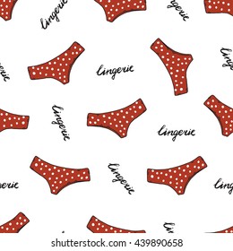 lingerie red white pattern