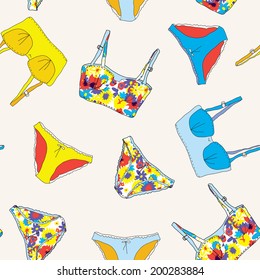 Lingerie retro style seamless pattern