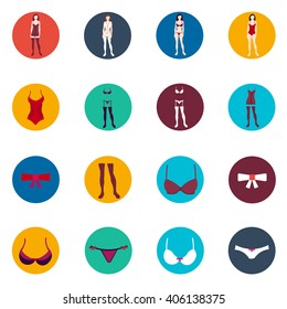 Lingerie set flat icon. Underclothes set