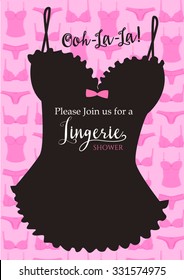Lingerie shower with lingerie silhouette pattern