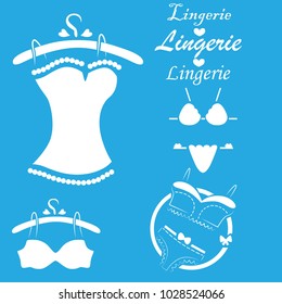 Lingerie stencils blue set