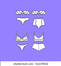  Lingerie. Vector underwear background.