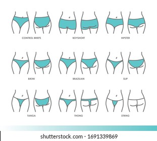 Premium Vector  Woman panties models and types of clothes vector