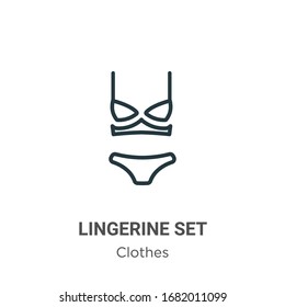 Lingerine set outline vector icon. Thin line black lingerine set icon, flat vector simple element illustration from editable clothes concept isolated stroke on white background