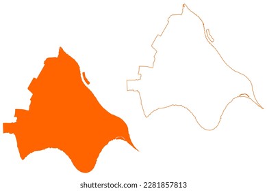 Lingewaard municipality (Kingdom of the Netherlands, Holland, Gelderland or Guelders province) map vector illustration, scribble sketch Lingewaard map