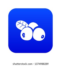 Lingonberry icon blue vector isolated on white background