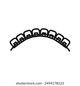 lingual braces icon Black line art vector