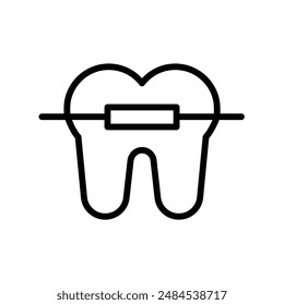 Lingual Braces Icon for Dental Care, Orthodontic Treatments, and Health Graphics