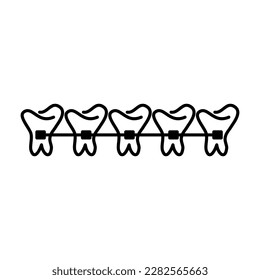lingual braces icon from dentist collection. vector illustration on white background..eps
