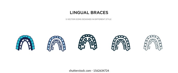 lingual braces icon in different style vector illustration. two colored and black lingual braces vector icons designed in filled, outline, line and stroke style can be used for web, mobile, ui