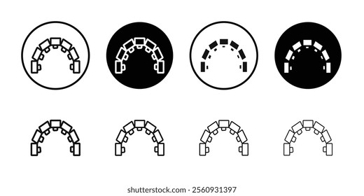 Lingual braces icon Flat outline fill set collection