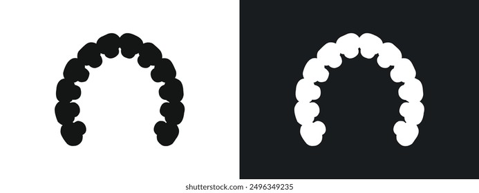 lingual braces icon linear graphics set vector in black