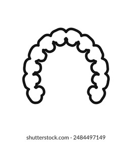 lingual braces icon linear vector graphics sign